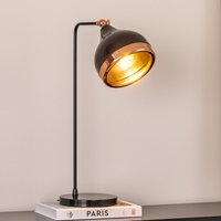 Opviq Yildo table lamp, black/copper, metal, height 52 cm