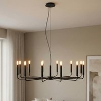 Nowodvorski Lighting Ljuskrona ORTO B, svart, metall, Ø 103 cm, 12 lampor