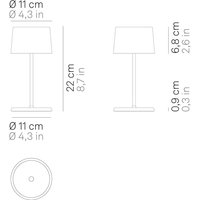 Zafferano Olivia mini 3K rechargeable table lamp capri blue