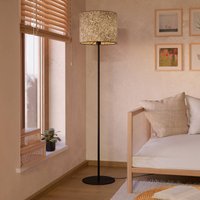 EGLO Butterburn floor lamp, height 162 cm, beige/green, metal/fabric