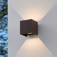 EGLO LED-utomhusvägglampa Calpino 3 rostfärgad, bredd 10 cm, 2 lampor.