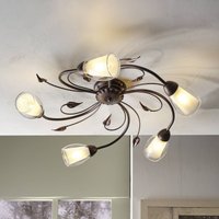 Lampa sufitowa Liliana, 5-punktowa, czarna, czerwono-złota, metal