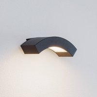 Lucande LED-utomhusvägglampa Lennik, 26cm, antracit, metall