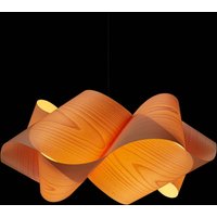 LZF LAMPS LZF Swirl pendant, black cable Ø54cm natural beech