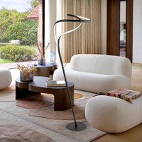 Lampa stojąca LED Danza, ściemniany, czarny matowy, metal, aluminium