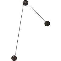 kdln LED-vägglampa Azou, tredelad, svart, marmor