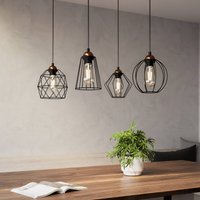 TK Lighting Hänglampa Galaxy med fyra burformade skärmar