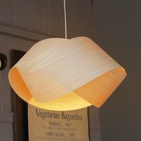 LZF LAMPS LZF Nut hanging light, beech/nickel-coloured, length 42 cm, wood