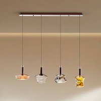 Schuller Valencia Suspension LED Scarlett, multicolore, longueur 108 cm, verre, à 4 lampes.
