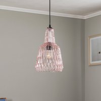 Lindby taklampa Belarion, rosa, 1-ljus, glas, Ø 23 cm