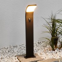 Lucande Timm LED-vägglampa, sensor, 60 cm, antracit, IP54