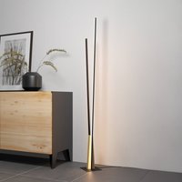 EGLO Panagria LED floor lamp, black with wood detail