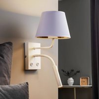 Luminex Vägglampa Soho, konisk, läslampa vit/guld