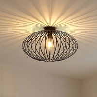 Lindby Maivi taklampa, svart, 50 cm, järn, bur