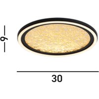 Searchlight Plafonnier LED Luna, Ø 30 cm, noir/doré, métal