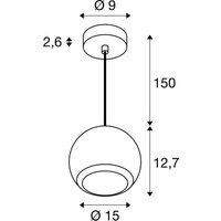 SLV pendellampa Light Eye 150, vit, Ø 15 cm, metall