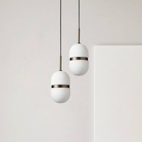 miloox by Sforzin Domu pendant light, Ø 15 cm, bronze/white, glass, GX53