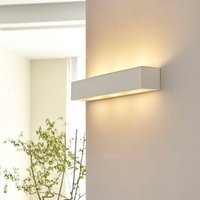 Lindby wall lamp Tjada, 51 cm, white, plaster, G9, paintable