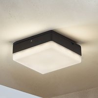 Lucande LED-taklampa Thilo, 16cm, antracit, sensor, IP54