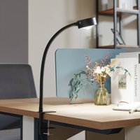 Lindby skruvklämlampa Jyla, matt svart, GX53, flexibel arm