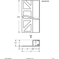 EVN APFL5 tile profile side 200cmx3.3cm white
