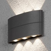 Konstsmide LED-utomhusvägglampa, antracit, 6 lampor