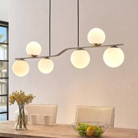 Suspension Lindby Avalyn, couleur nickel, verre, 110 cm, E14