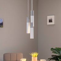 Euluna Isabeau pendant light, 3-bulb, white/grey