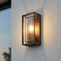 Arcchio utomhusvägglampa Ismera, rostfärgad, IP65, glas, E27