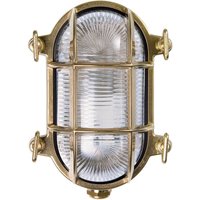 Moretti Luce Tortuga wall lamp oval 17cm natural brass/clear