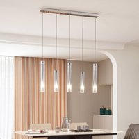 Lucande LED-taklampa Korvitha, 5-ljus, grå, glas