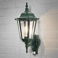 Konstsmide Outdoor wall lamp Firenze w. sensor, free-standing, green