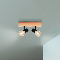 EGLO Ceiling light, Townshend 3, of wood, two-bulb