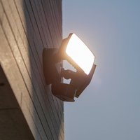 LUTEC CHIMERA LED sensor-activated outdoor wall-mounted spotlight, black, 2-bulb, IP54