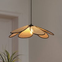 OSRAM Decor Rattan Daisy pendant light, Ø 69 cm, beige, E27