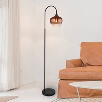 Globo Maxy floor lamp, copper/black, glass, 150 cm high, E27