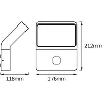 OSRAM LED-sensor utomhusvägglampa ENDURA STYLE WIDE mörkgrå