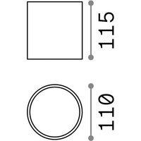 Ideallux Ideal Lux taklampa Gun, vit, aluminium, IP44, GU10
