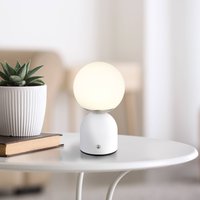 Globo Julsy LED-uppladdningsbar bordslampa, vit, höjd 21 cm, metall, CCT