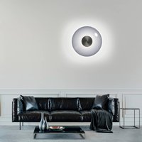 Applique murale LED PURE Vitrum, gris, verre/aluminium, Ø 22 cm