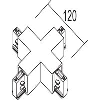 Ivela connecteur X système triphasé LKM, argenté
