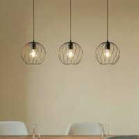 Suspension Lindby Danika, longueur 105 cm, noir, métal