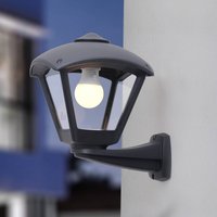 Fumagalli Vägglampa för utomhusbruk Nardo/Dario svart, klart hölje E27 CCT