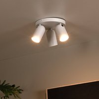 Lucide Spot pour plafond Punch, à 3 lampes, ronde, blanc