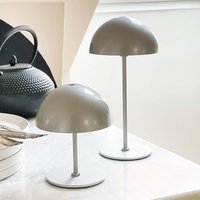 Dyberg Larsen LED rechargeable table lamp Along, silver, set of 2