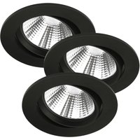 Nordlux Freemont LED downlight 2,700 K set of 3, black