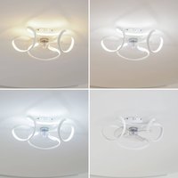 Lindby Ventilateur de plafond LED Lomata, blanc, silencieux, Ø 23 cm