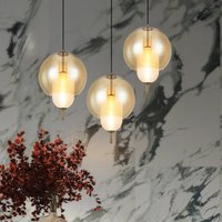 Viokef Adol LED hanging light, smoky grey, Ø 25 cm, glass