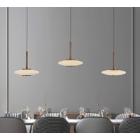 PURE LED hanging light Vitrum, brown/opal glass/aluminium 3-bulb.