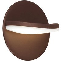 Viokef LED-utomhusvägglampa Letty, brun, Ø 18 cm, metall, IP65